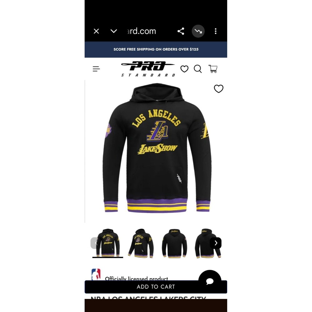 NBA LOS ANGELES LAKERS CITY EDITION 24-25 MEN'S RIB FLEECE PULLOVER HOODIE